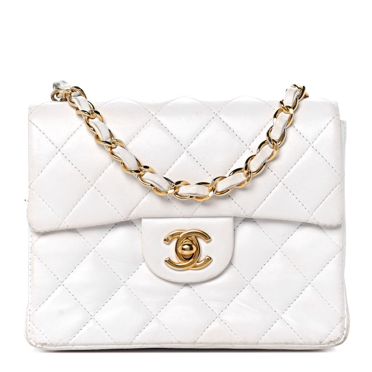Chanel Lambskin Quilted Mini Square Flap White 1 of 11