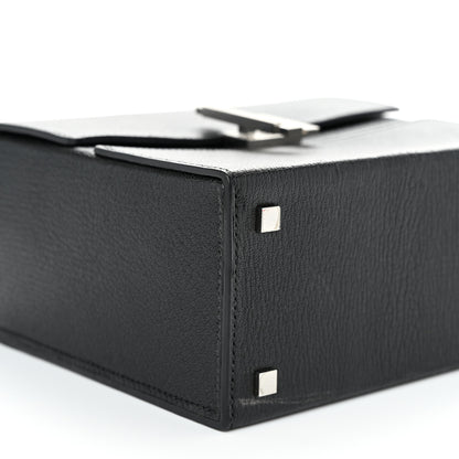 Hermes Chevre Mysore Cinhetic Boxy Top Handle Bag Black Bleu Electrique 9 of 11