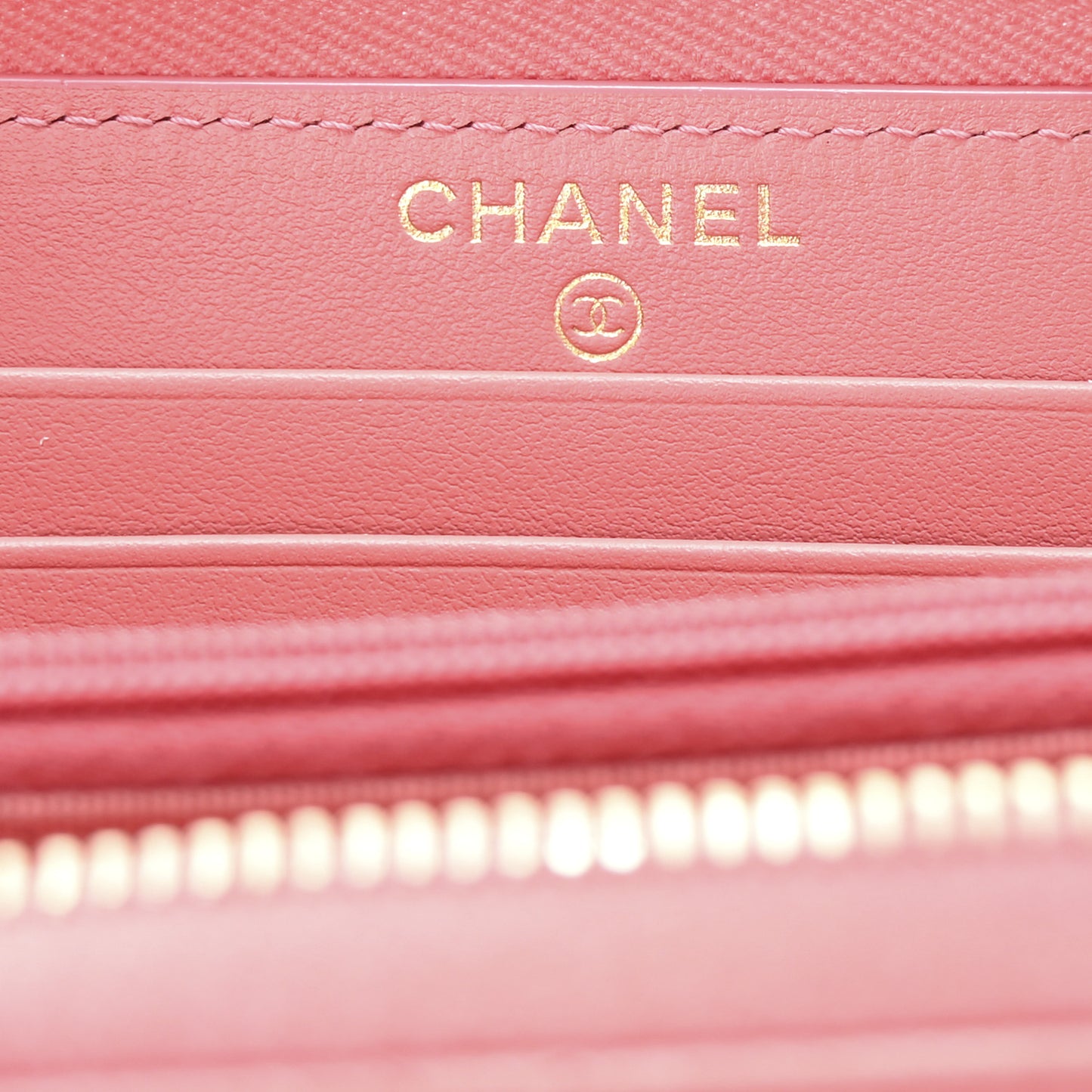 Caviar Quilted Medium Zip Around Wallet Dark Pink