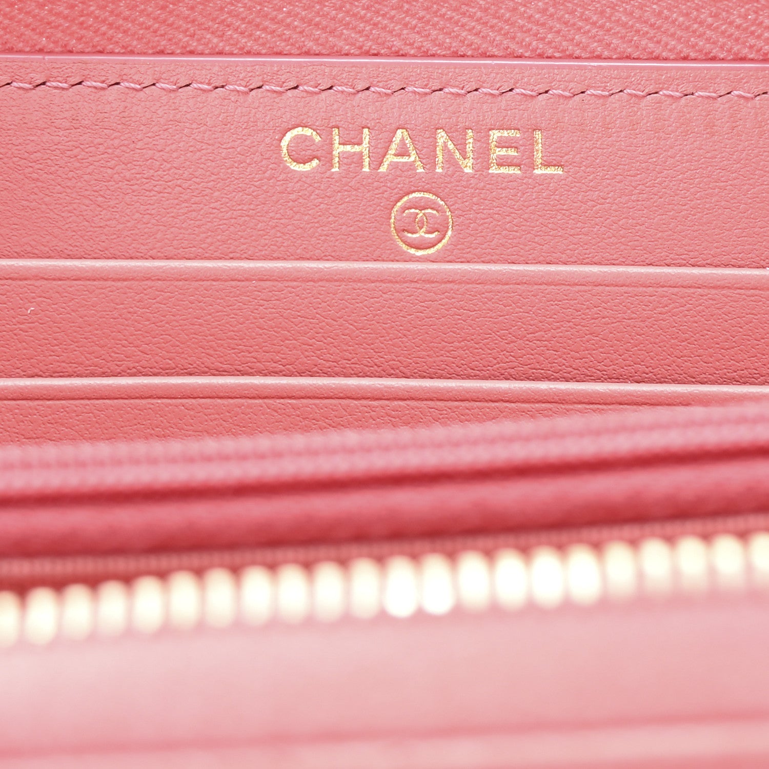Chanel Caviar Quilted Medium Zip Around Wallet Dark Pink 6 of 8