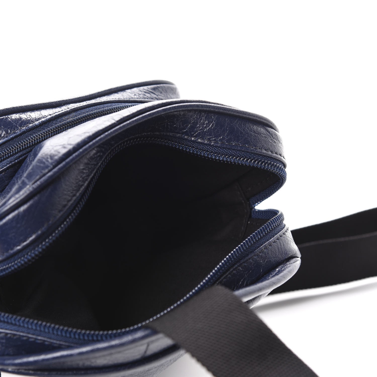 Balenciaga Agneau Logo Explorer Crossbody Messenger Bag Bleu 4 of 9