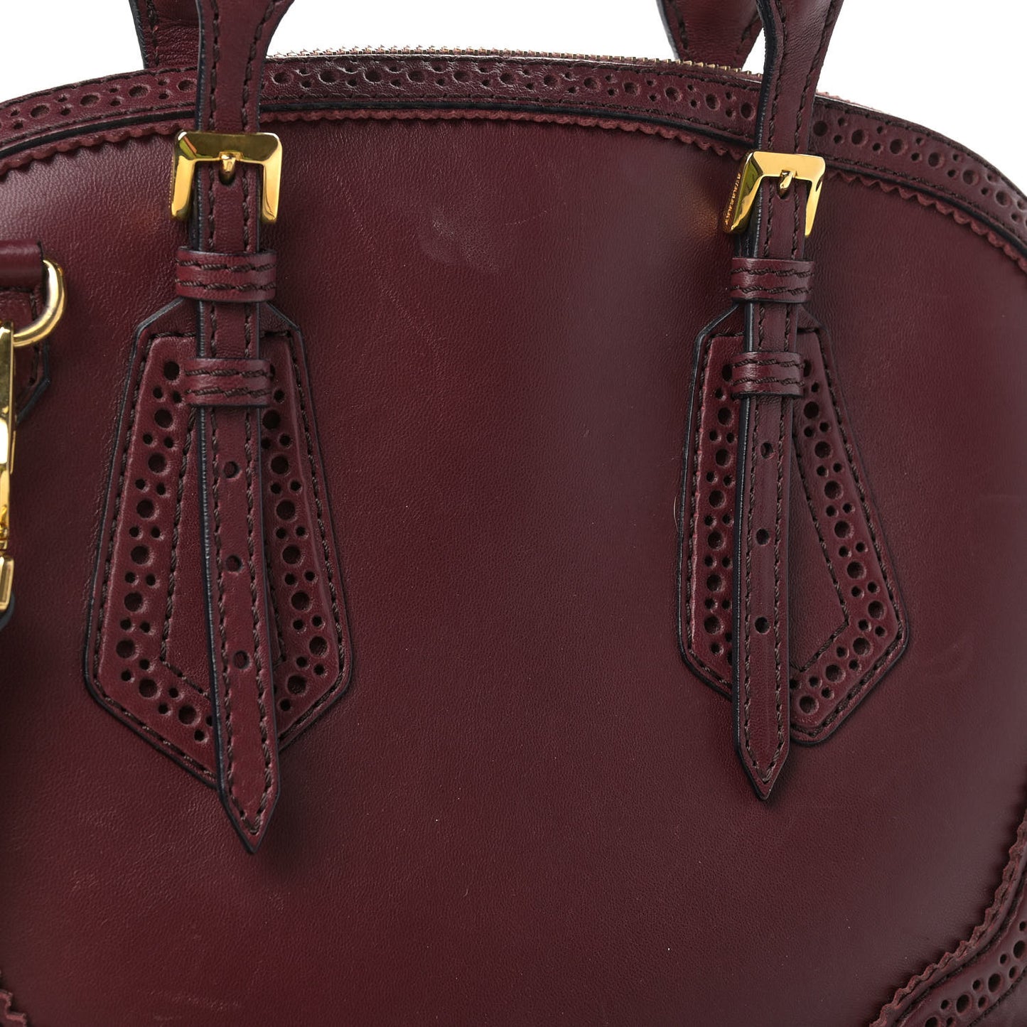 Calfskin Small Orchard Bowling Bag Burgundy Red