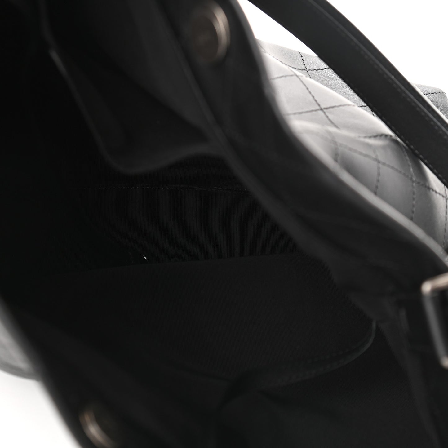 Calfskin Stitched Large Hobo Black