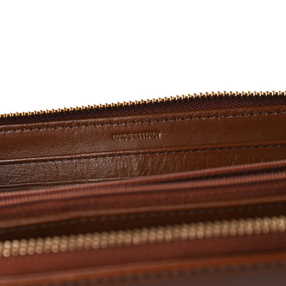Burberry House Check Bridle Calfskin Ziggy Zip Around Wallet Dark Tan 9 of 11