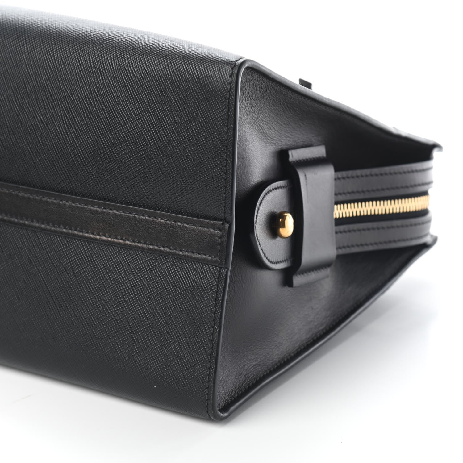 Prada Saffiano City Calfskin Medium Esplanade Tote Black 8 of 8