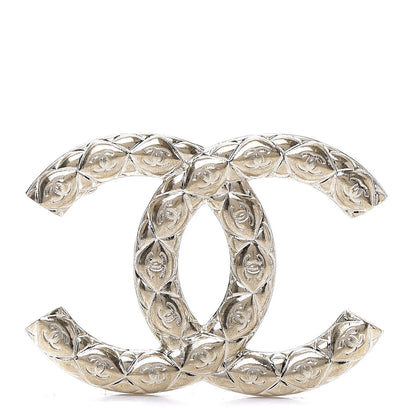 Chanel Metal CC Diamond Quilted Brooch Light Gold 1 of 5