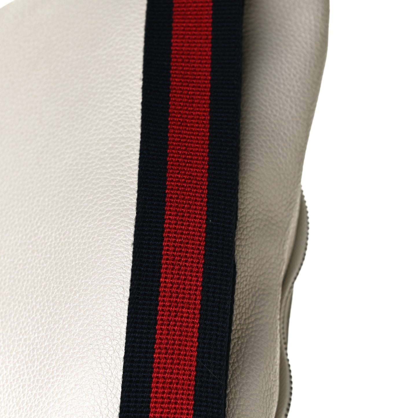Grained Calfskin Logo Belt Bag White