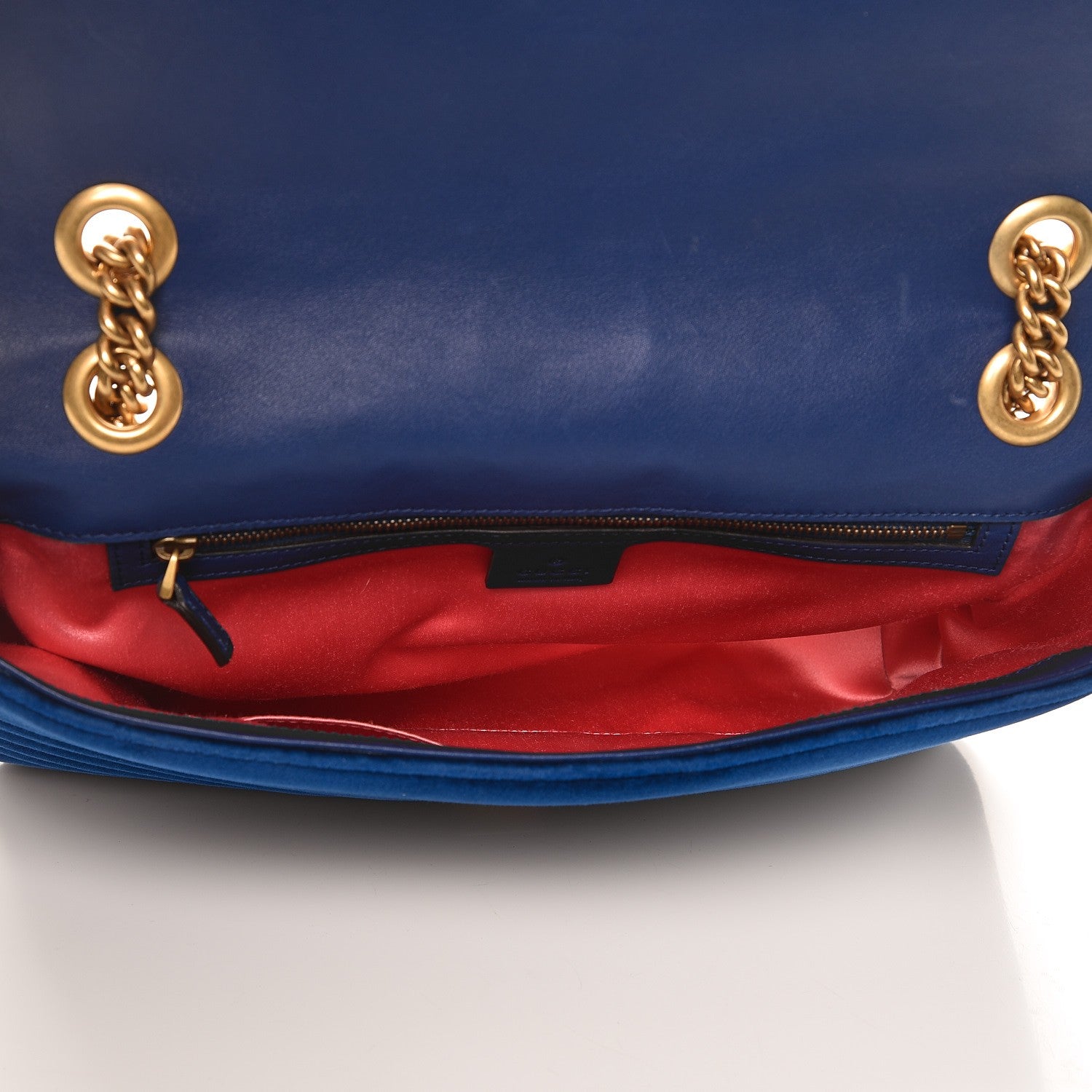 Gucci Velvet Matelasse Medium GG Marmont Shoulder Bag Cobalt Blue 5 of 9