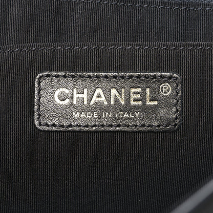 Chanel Metallized Calfskin Quilted Small XXL Travel Flap Bag Black 6 of 12