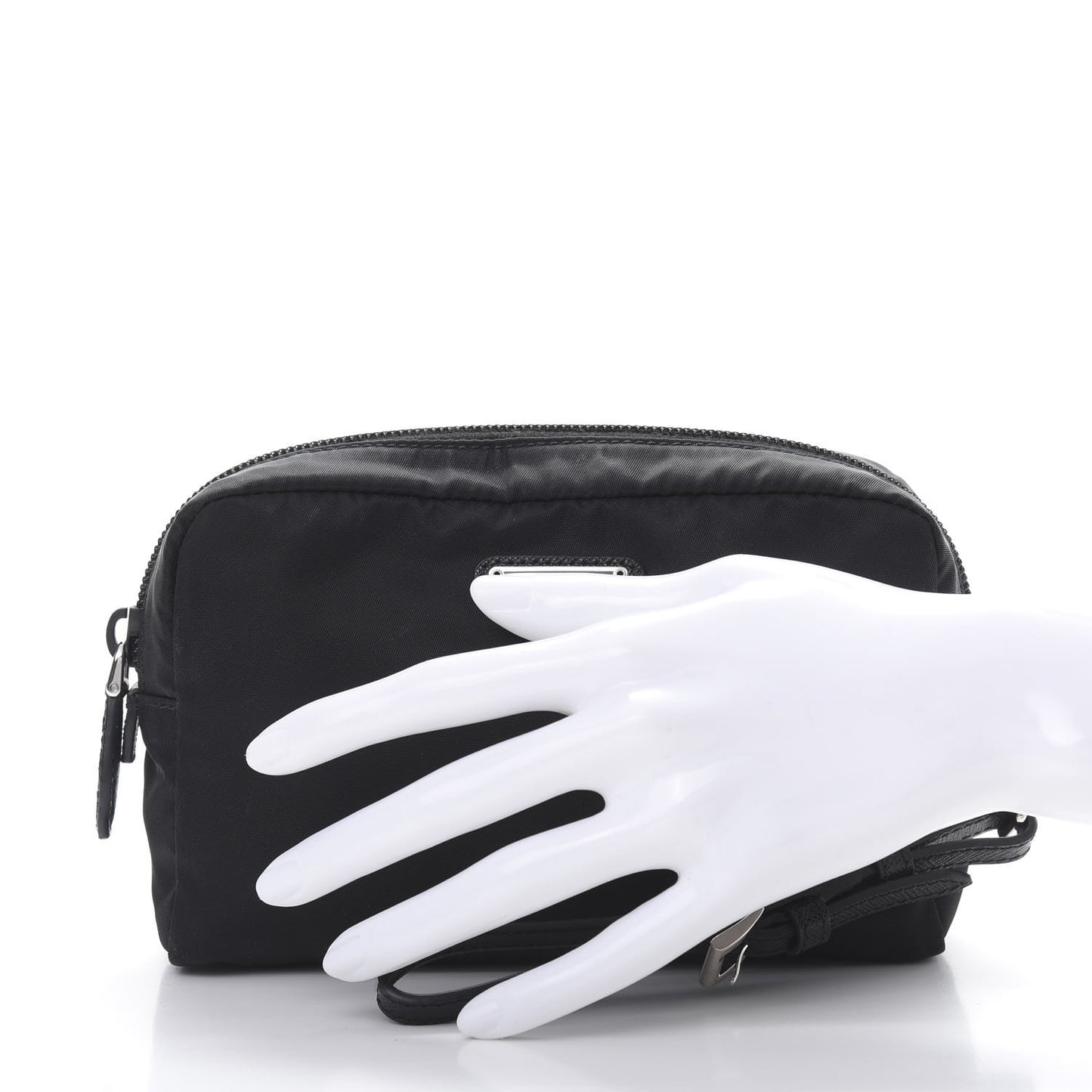 Nylon Tessuto Cosmetic Pouch Black
