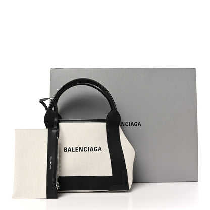 Balenciaga Cotton Canvas Satin Calfskin XS  White Black 12 of 12
