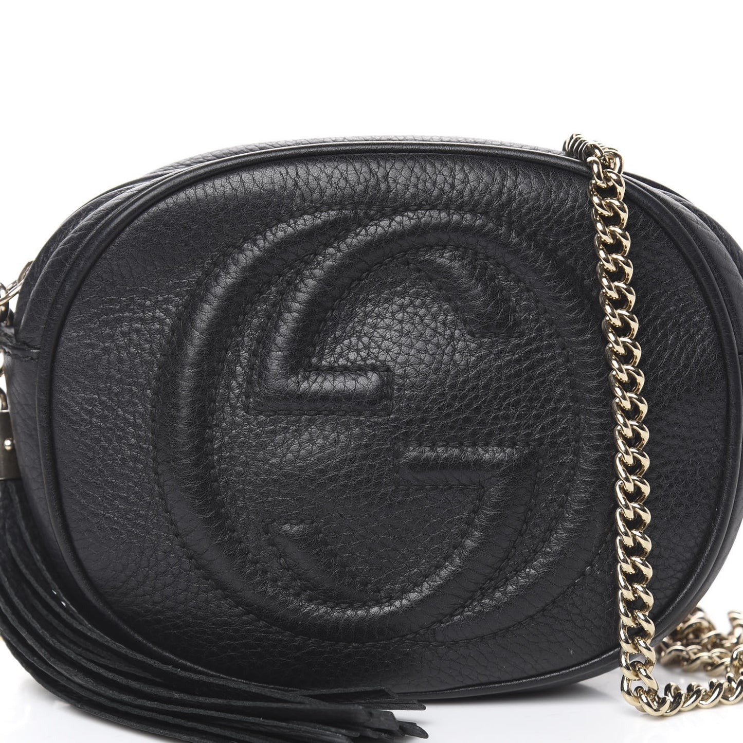 Pebbled Calfskin Mini Soho Chain Bag Black