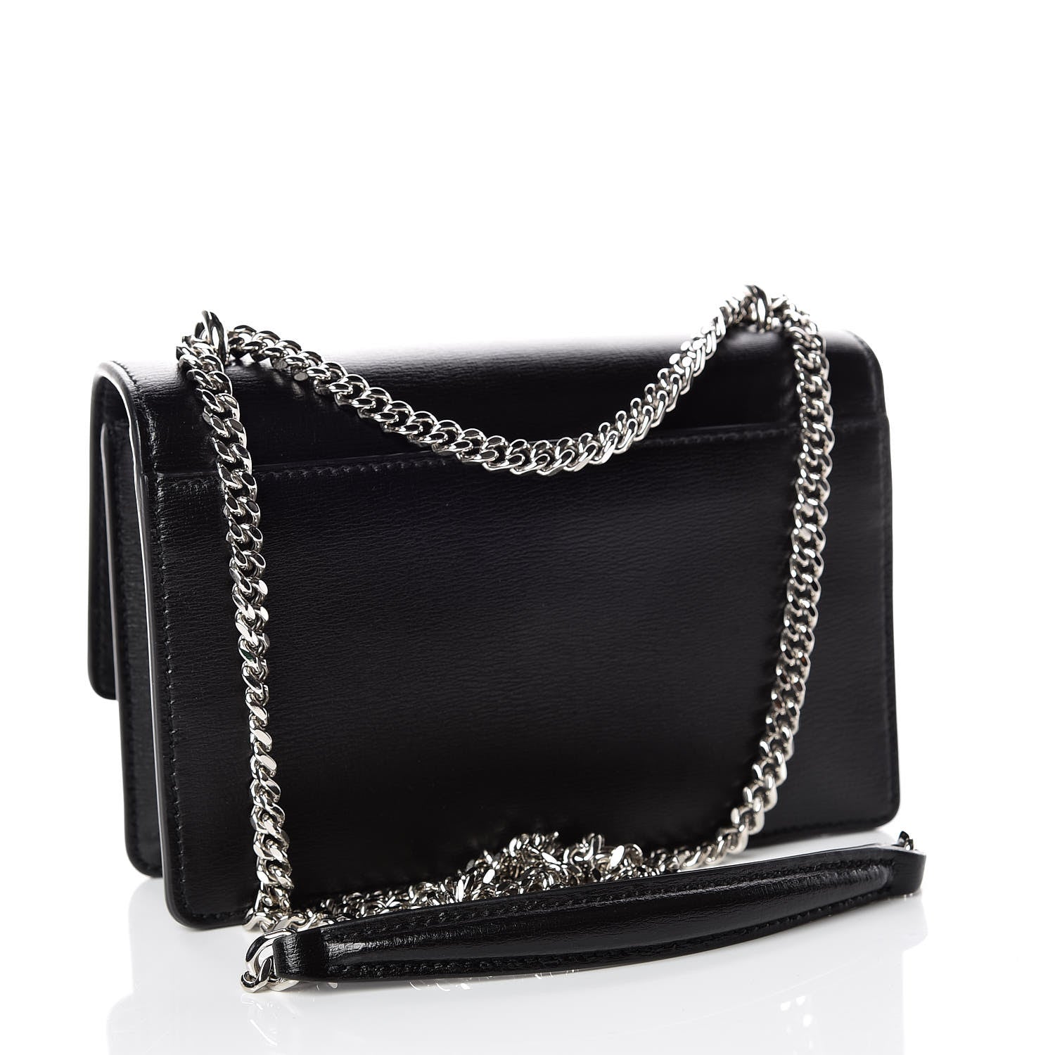 Saint Laurent Calfskin Monogram Sunset Chain Wallet Black 3 of 8
