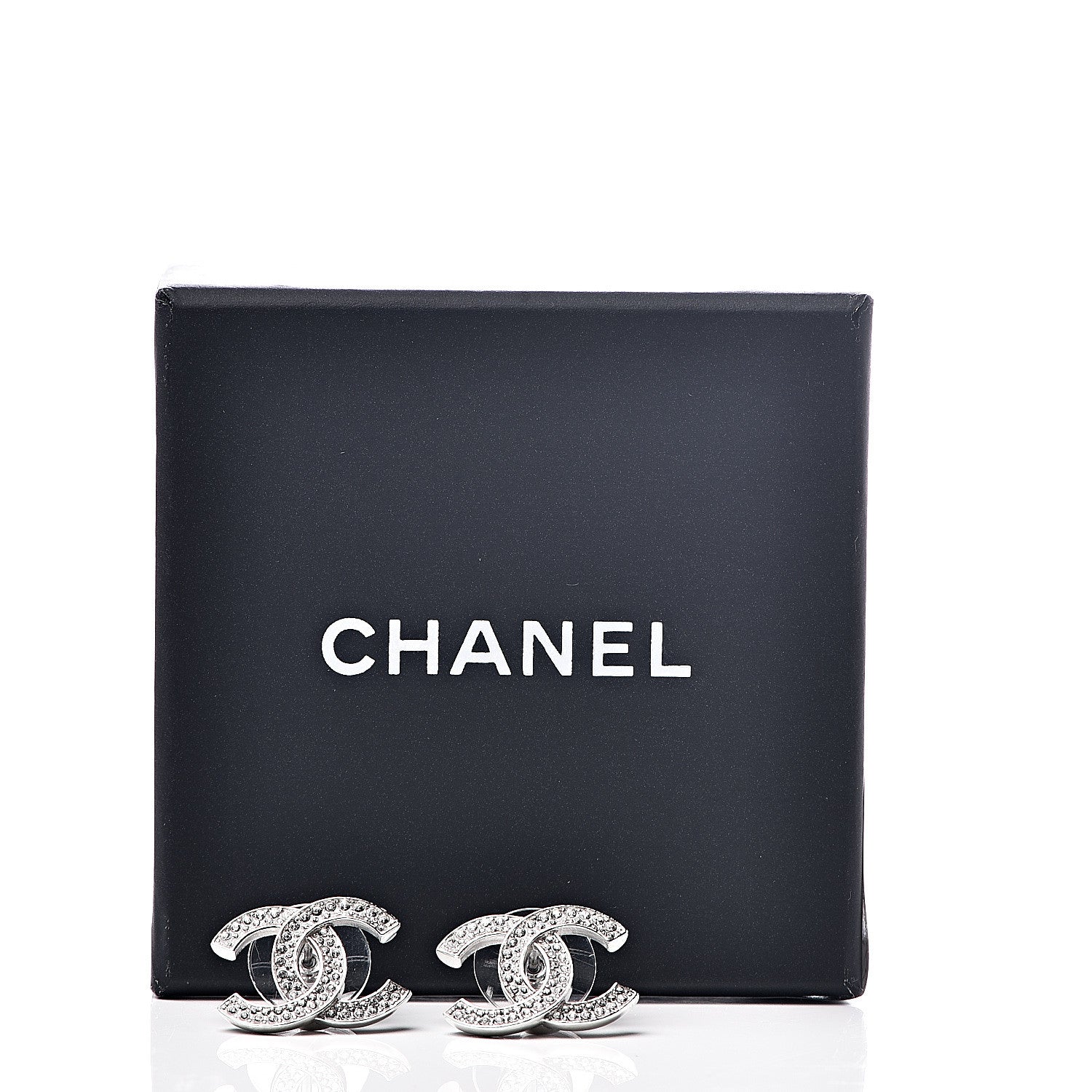 Chanel Crystal Palais Garnier CC Earrings Silver 5 of 5