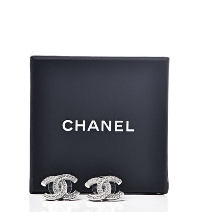 Chanel Crystal Palais Garnier CC Earrings Silver 5 of 5