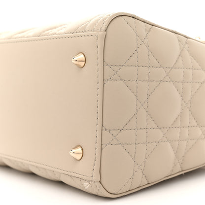 Christian Dior Lambskin Cannage Medium Lady Dior Beige 10 of 12