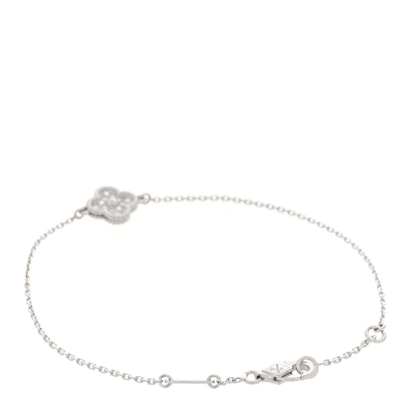 18K White Gold Diamond Sweet Alhambra Bracelet