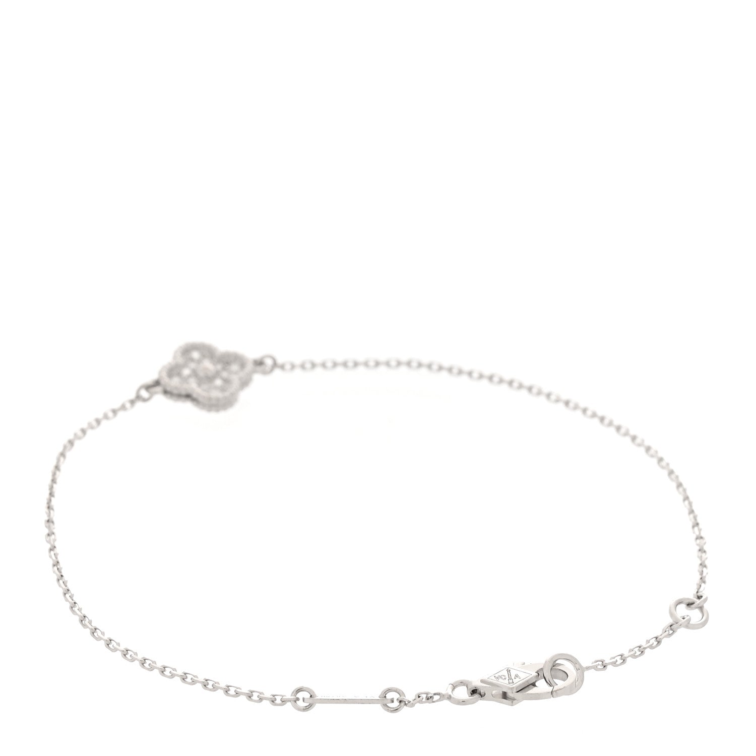 Van Cleef & Arpels 18K White Gold Diamond Sweet Alhambra Bracelet 2 of 5