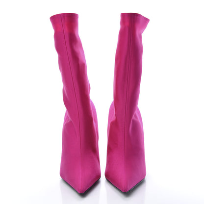 Balenciaga Jersey Crepe Extreme Pointed Toe Knife Booties 39 Dark Pink 2 of 7
