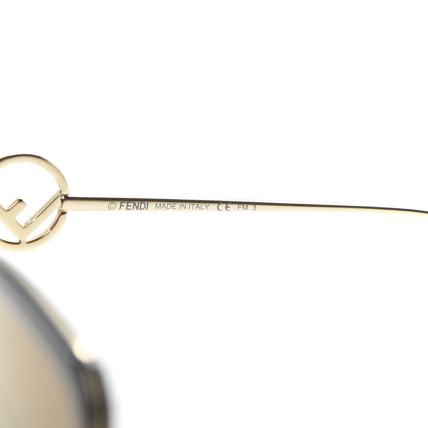 Metal Acetate F is Fendi Square Sunglasses FF 0294/S Gold