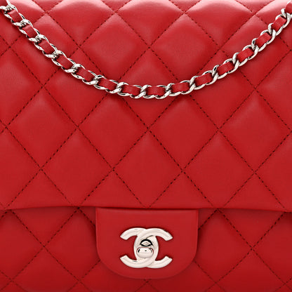 Chanel Lambskin Quilted Flap Clutch Red 8 of 11