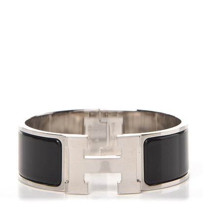 Hermes Enamel Wide Clic Clac H Bracelet PM Black 1 of 4