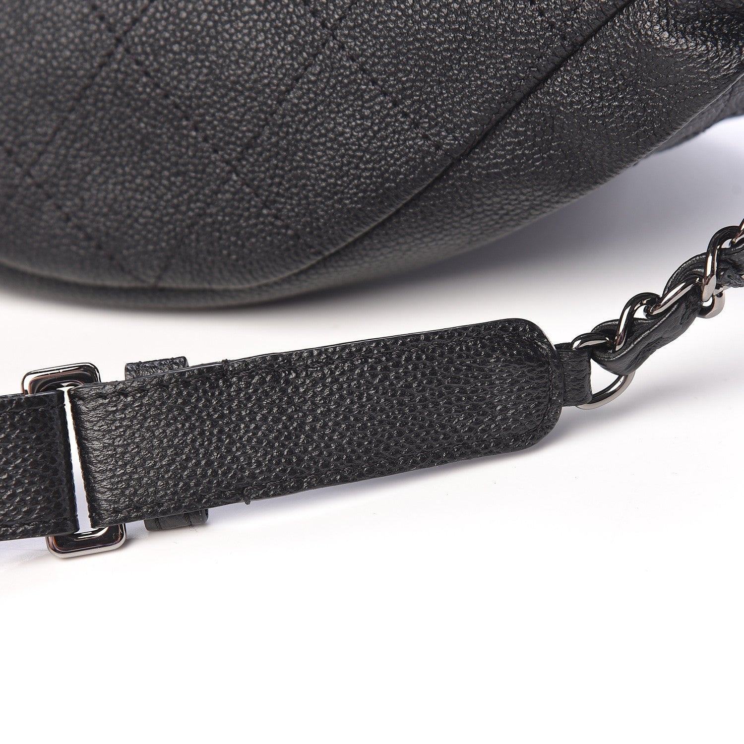 Chanel Lambskin Quilted Banane Waist Bag Fanny Pack Black 8 of 14