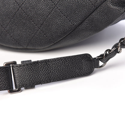 Chanel Lambskin Quilted Banane Waist Bag Fanny Pack Black 8 of 14