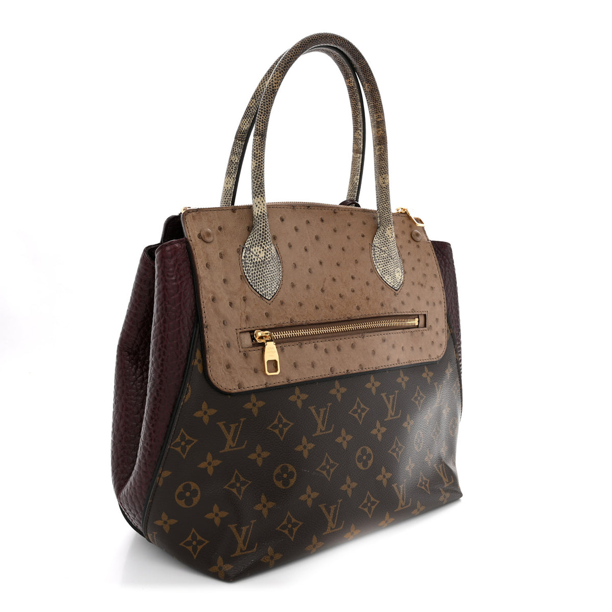 Ostrich Lizard Majestueux Tote MM Bordeaux