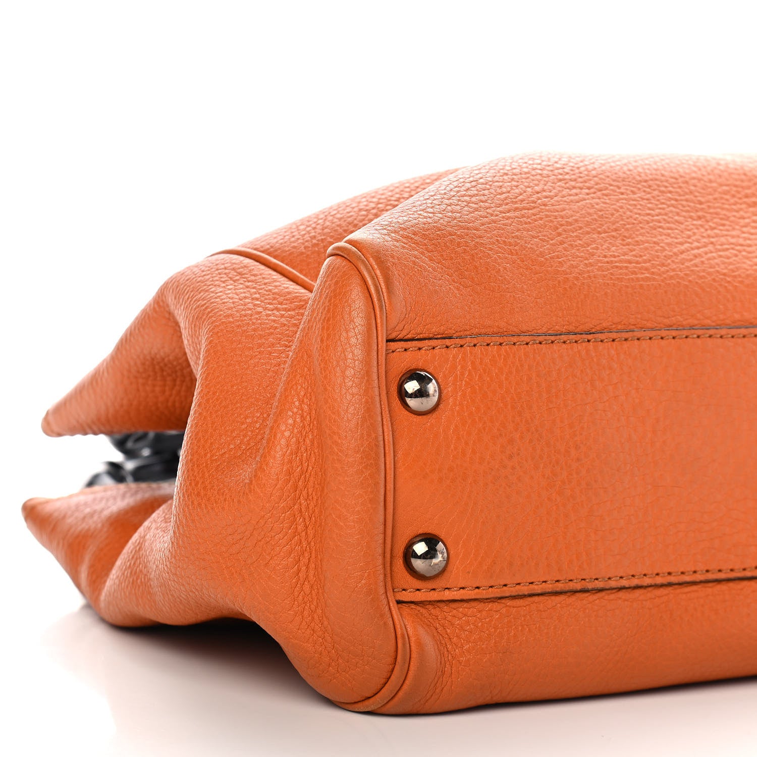 Gucci Calfskin Small Bamboo Shopper Tote Orange 7 of 9