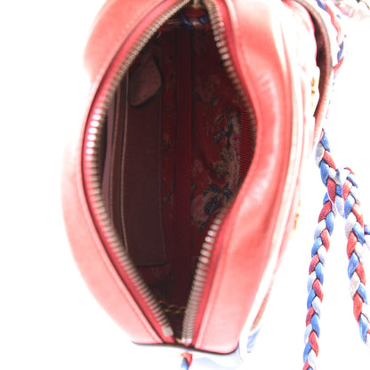 Gucci Laminated Nappa Trapuntata Mini Zumi Dome Shoulder Bag Rosso Marine Argento 4 of 9