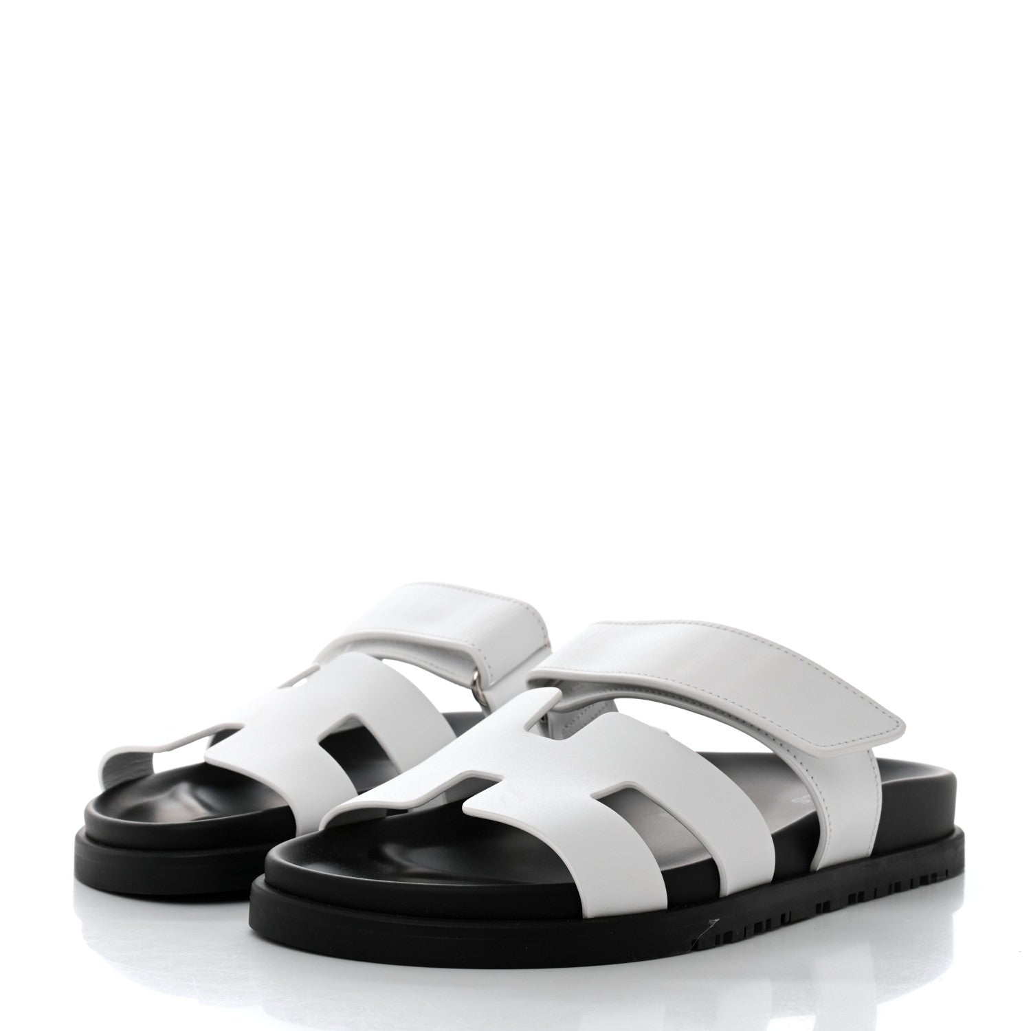 Hermes Calfskin Womens Chypre Sandals 36 White 3 of 9