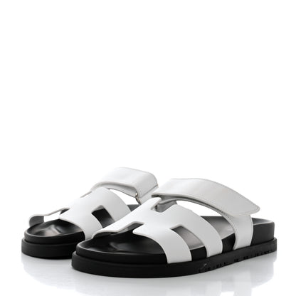 Hermes Calfskin Womens Chypre Sandals 36 White 3 of 9