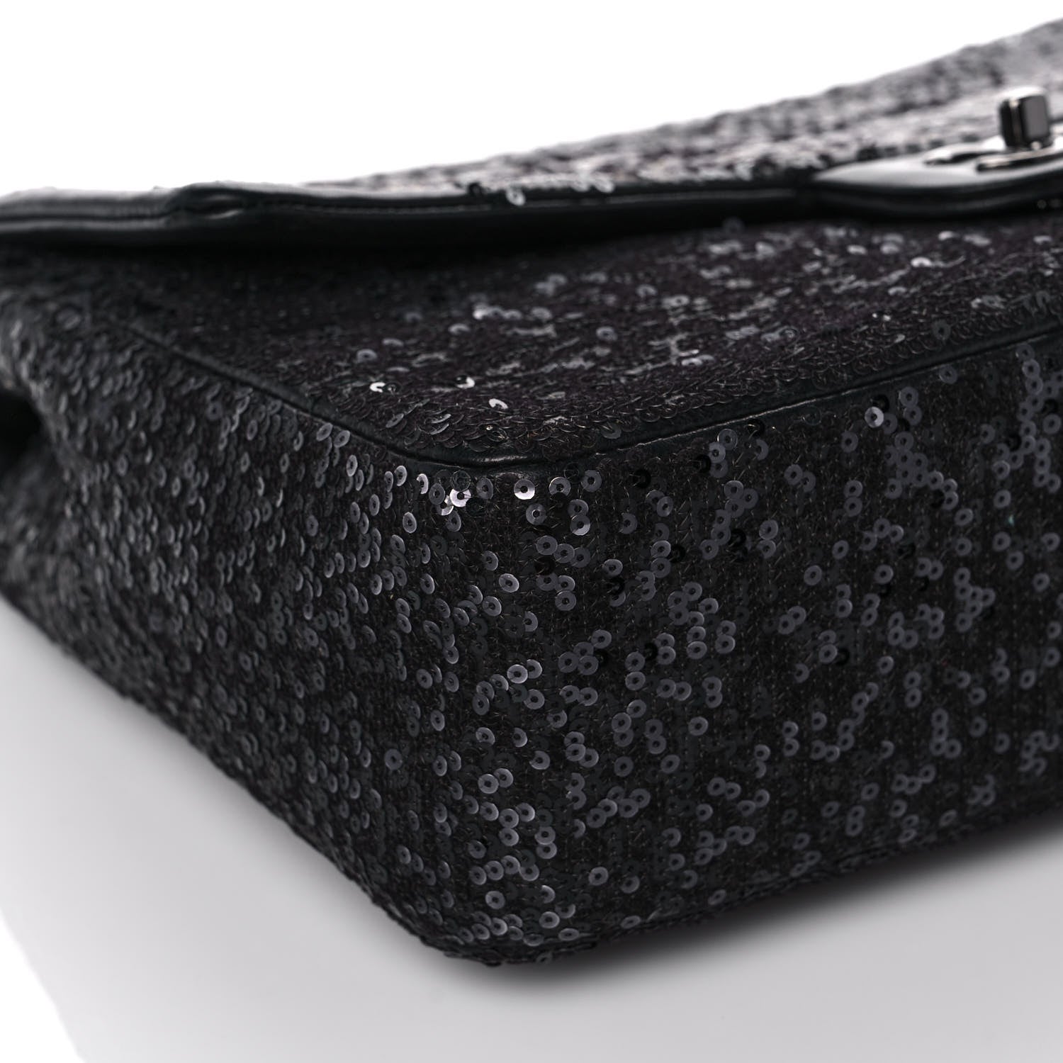 Chanel Sequin Lambskin Jumbo Moonlight on Water Flap Black 9 of 14