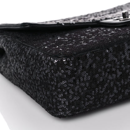 Chanel Sequin Lambskin Jumbo Moonlight on Water Flap Black 9 of 14