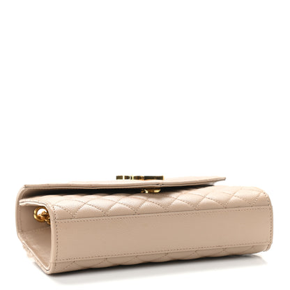 Saint Laurent Grain De Poudre Textured Mixed Matelasse Triquilt Small Monogram Satchel Dark Beige 4 of 9