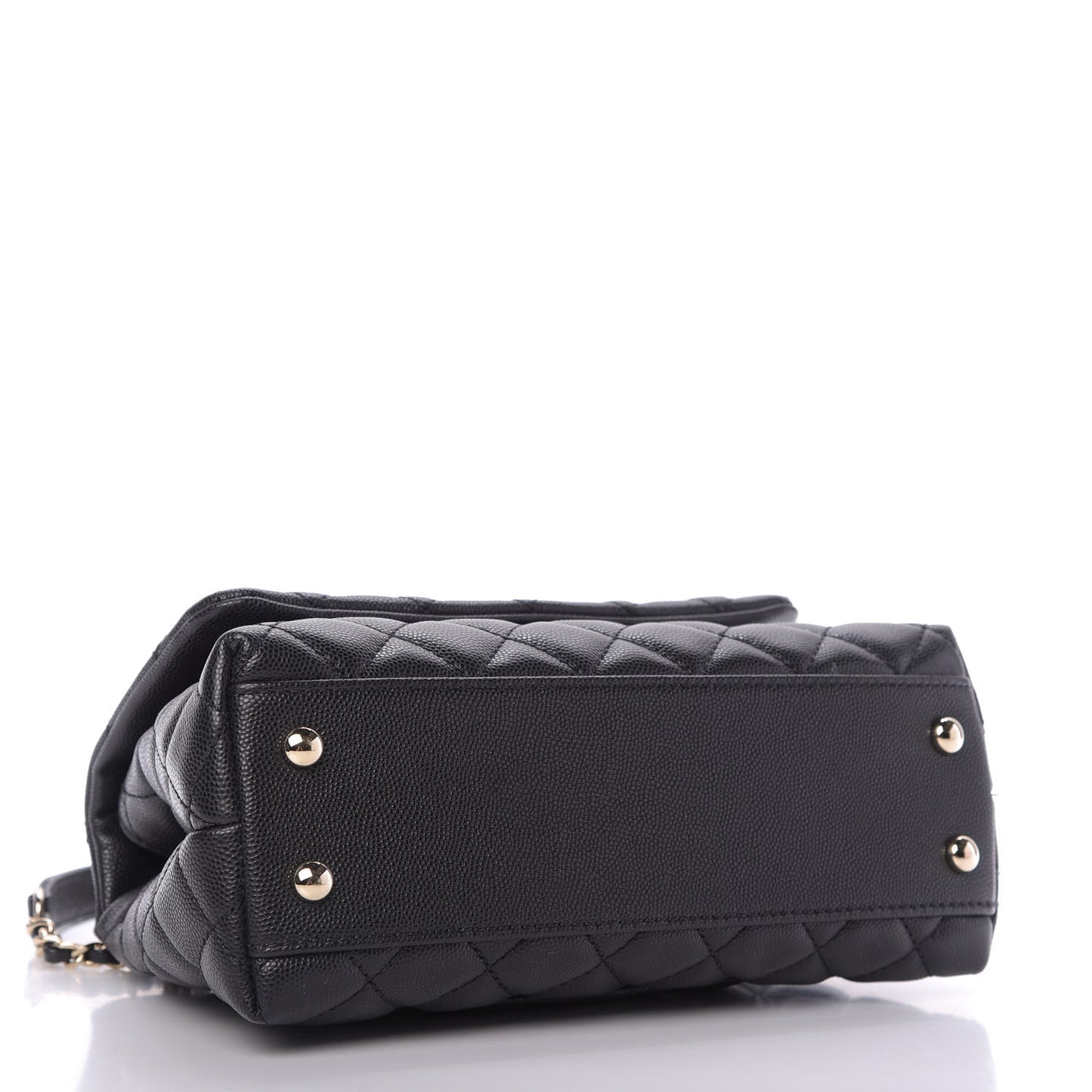 Caviar Quilted Mini Coco Handle Flap Black