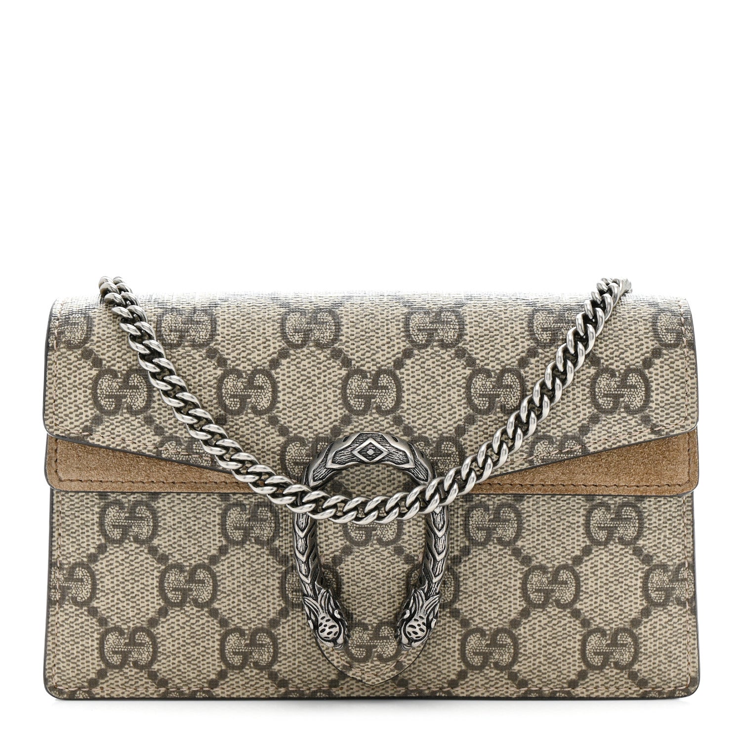 Gucci GG Supreme Monogram Super Mini Dionysus Shoulder Bag Taupe 1 of 11