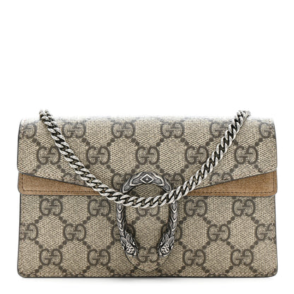 Gucci GG Supreme Monogram Super Mini Dionysus Shoulder Bag Taupe 1 of 11