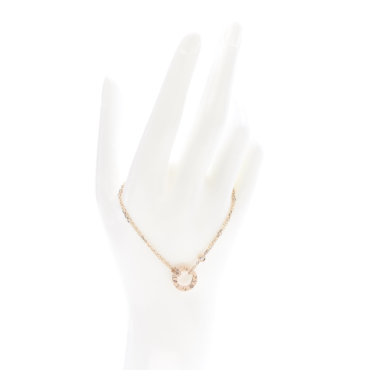 Cartier 18K Pink Gold Diamond Pink Sapphire LOVE Bracelet 2 of 6