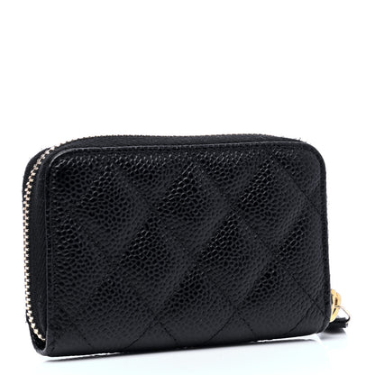 Chanel Caviar Quilted Zip Coin Purse Black 2 of 4