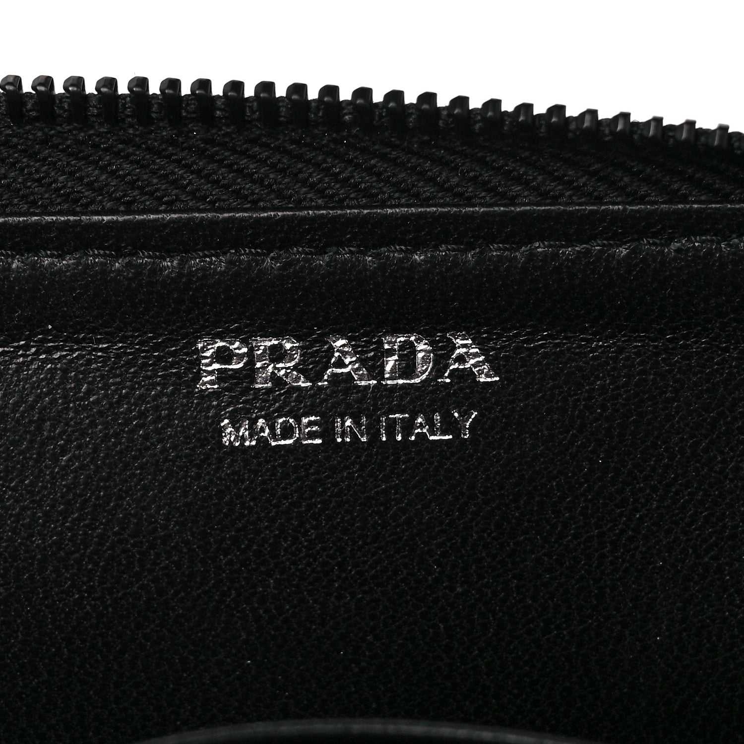 Prada Saffiano Triangle Zip Around Keychain Black 7 of 9