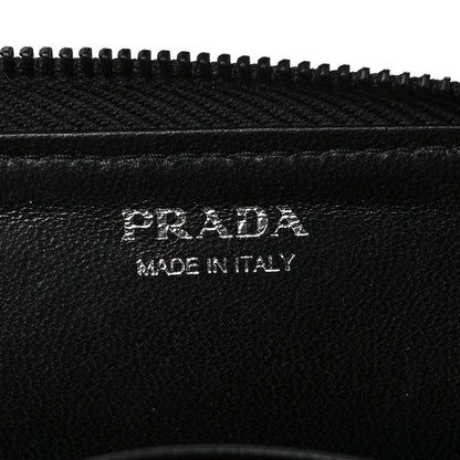 Prada Saffiano Triangle Zip Around Keychain Black 7 of 9