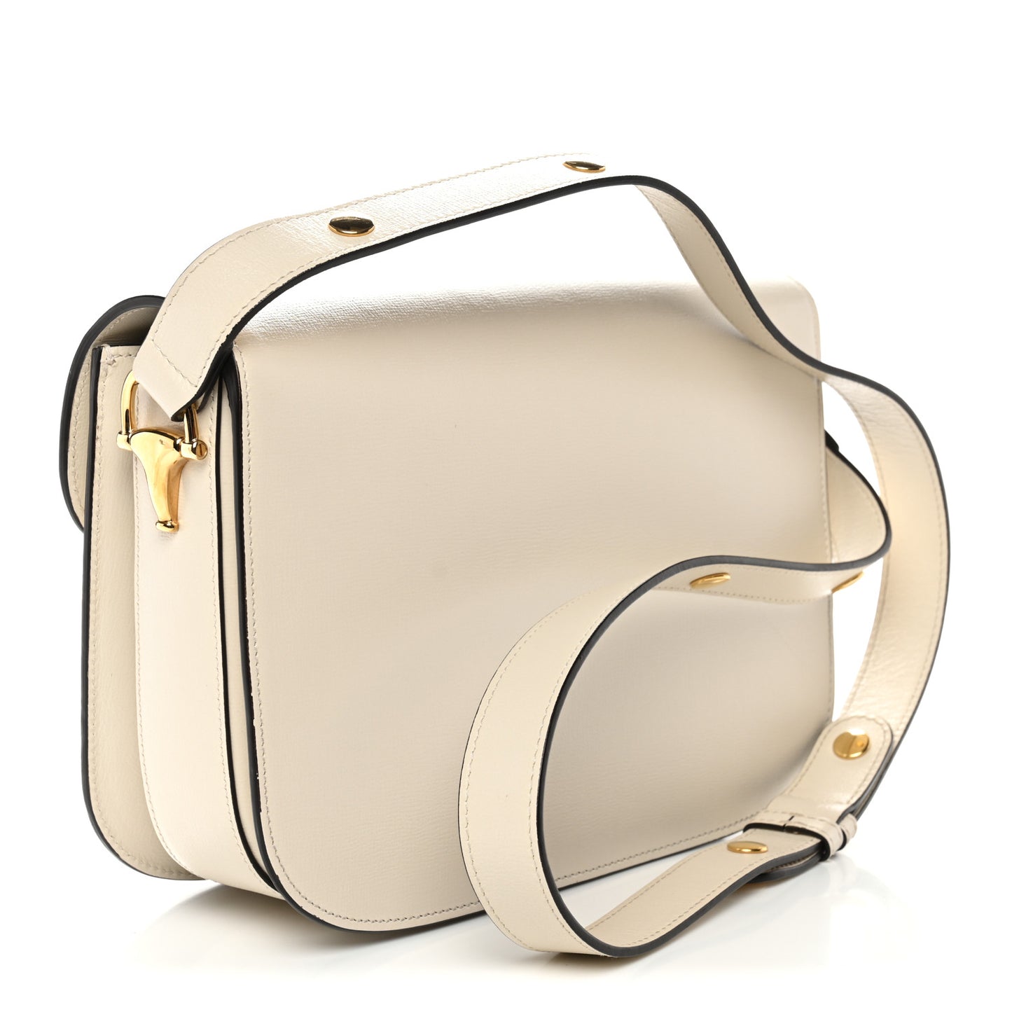 Azalea Calfskin Horsebit 1955 Shoulder Bag Mystic White
