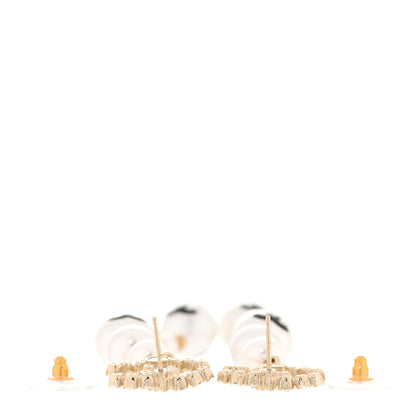 Chanel Pearl Crystal Coco's Pearls CC Long Drop Earrings Pearly White Gold Black 4 of 4
