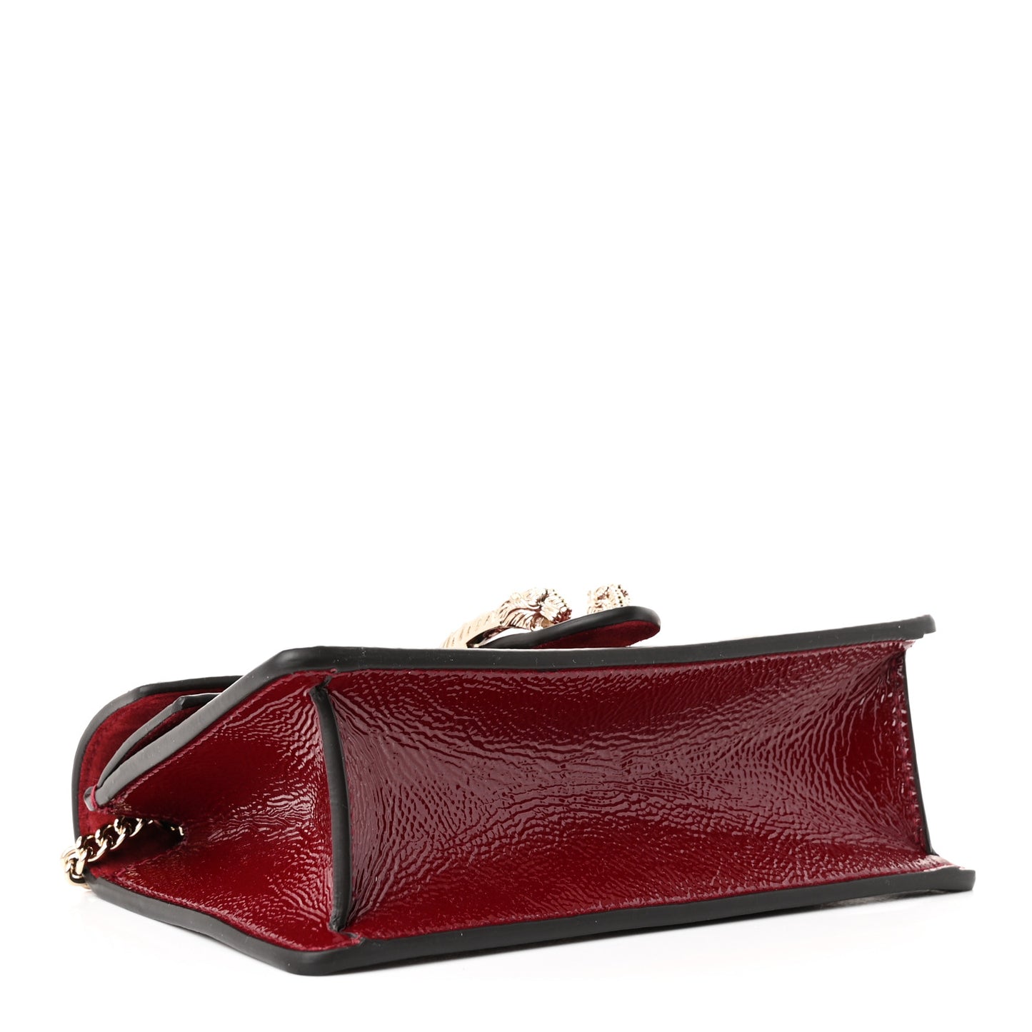 Crinkled Patent Super Mini Dionysus Shoulder Bag Rosso Ancora Red