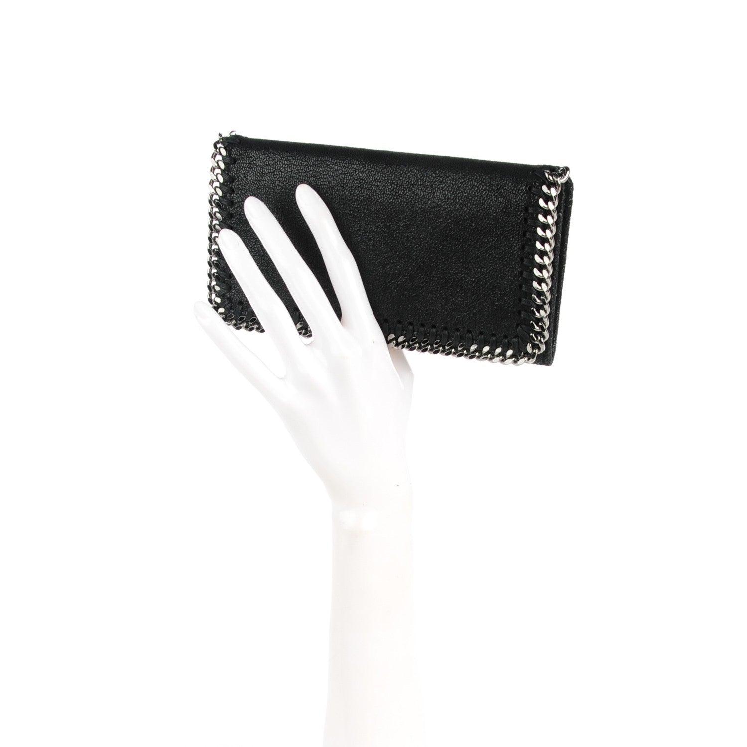 Stella McCartney Shaggy Deer Falabella Flap Wallet Black 2 of 7