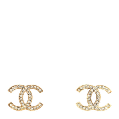 Chanel Crystal CC Earrings Gold 1 of 4