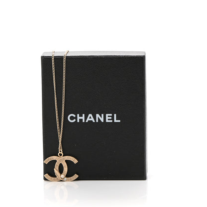 Chanel Pearl Crystal Leaf CC Necklace Gold 7 of 7