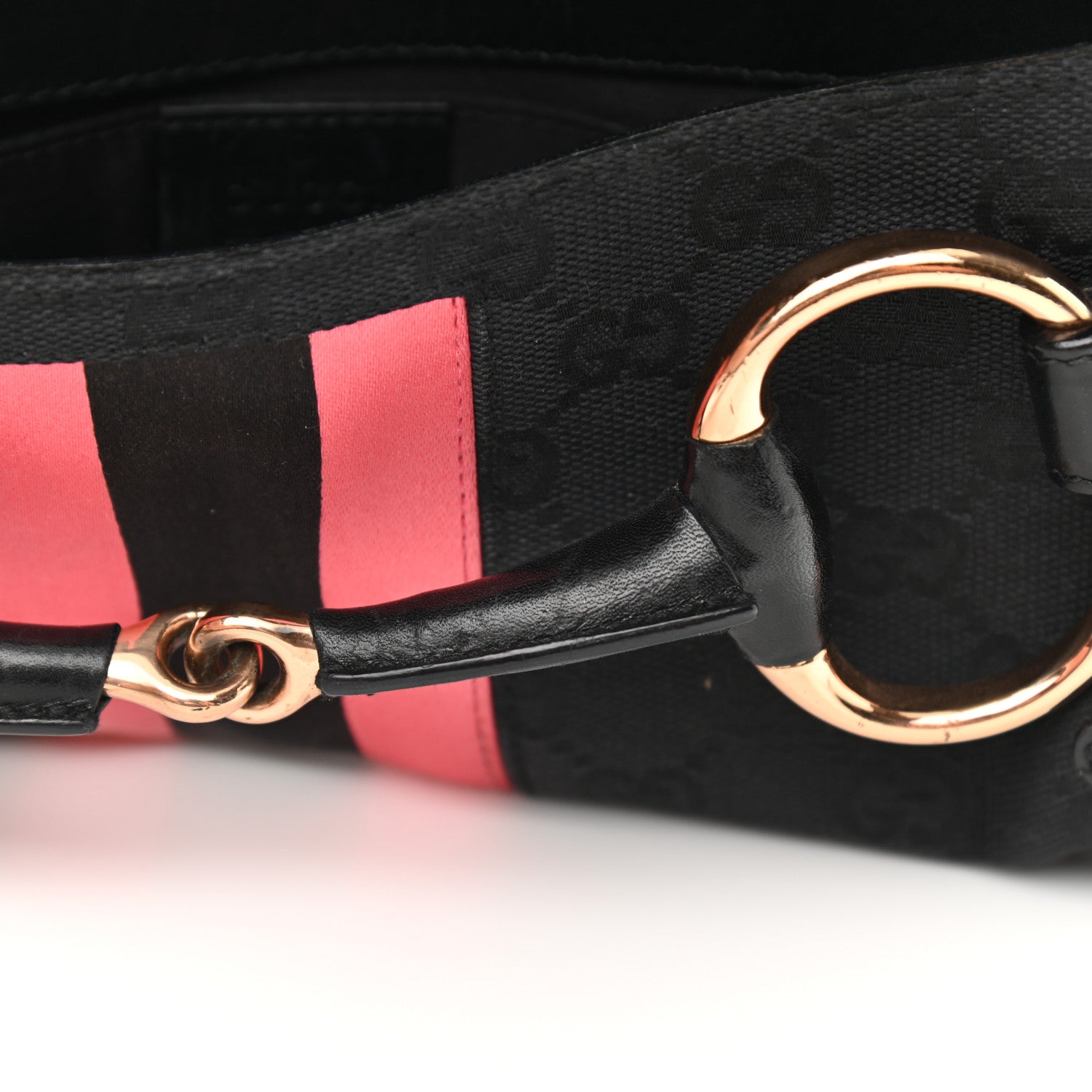 Gucci Monogram Horsebit Web Clutch Black 7 of 13